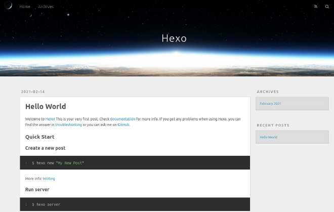 Hexo hello word demo