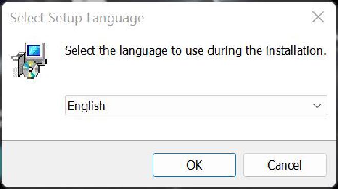 Select Setup Language