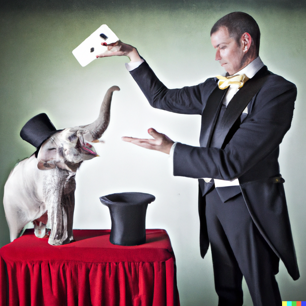 A magician performing a card trick